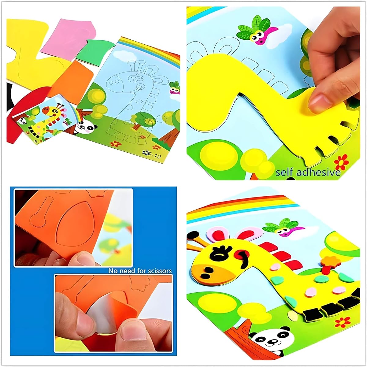 J&C 20 Pieces 3D EVA Foam Sticker Puzzle Game DIY Cartoon Animal Learning Educational Toys for Toddlers Kids Art Craft Kits kidslove A