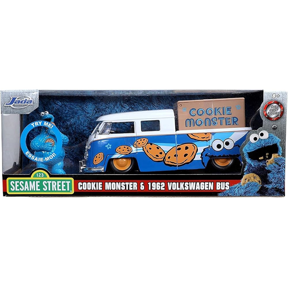 1:24 1963 VW Bus Truck w/COOKIE MONSTER Cookie Monster minicar