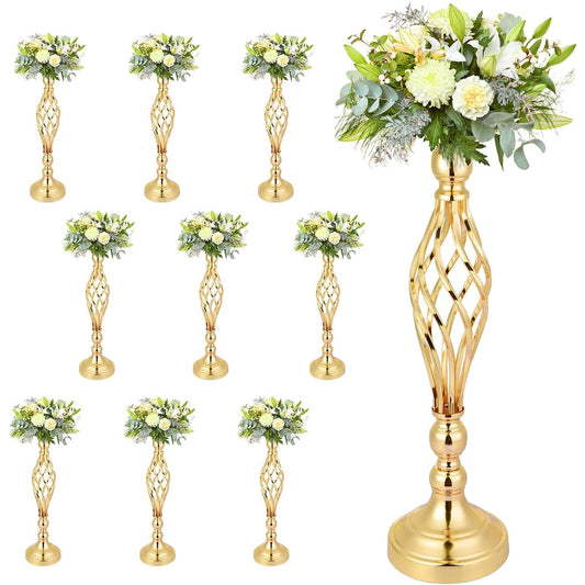 10pcs Gold Flower Stand Centerpiece Wedding Table Gold Flower Stand Vase Centerpiece for Wedding Birthday Party and Other Holiday Events