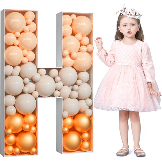 4ft Mosaic Letters for Balloons,Mosaic Balloon Frame DIY Marquee Light Up Letters Big Large Letters for Birthday Engagement Party Decorations Wedding Backdrop Balloon Arch Kit H Letter