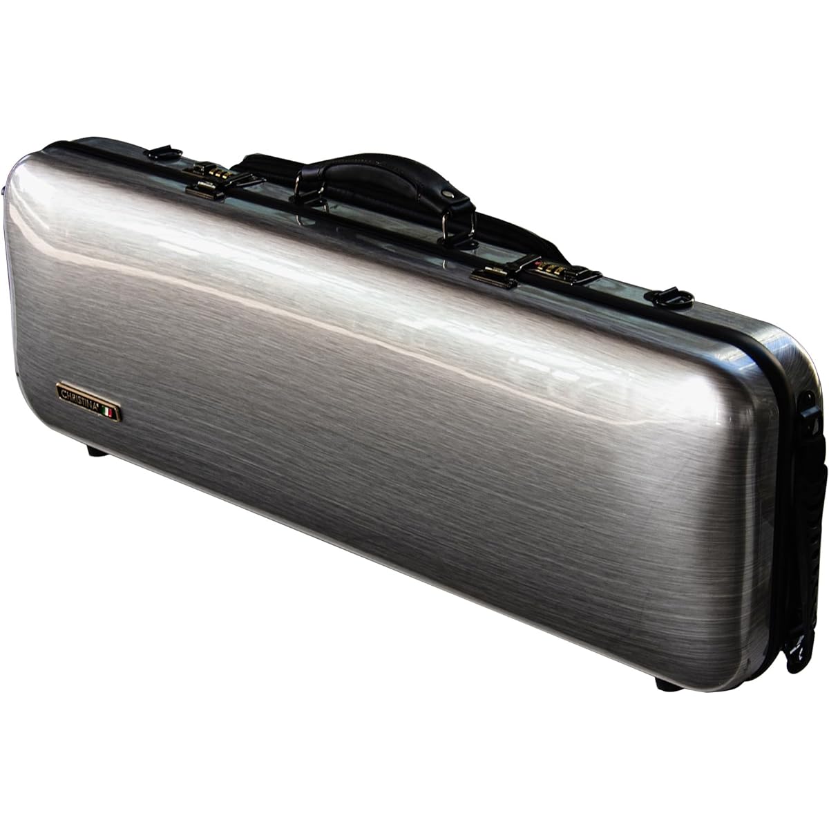 Christina carbon fiber rectangular violin case with hygrometer installed
