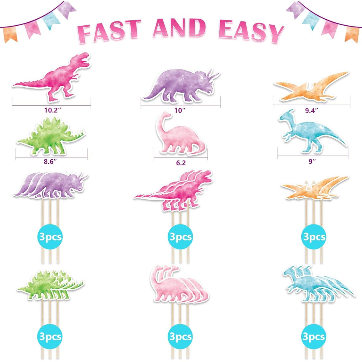 Watercolor Dinosaur Party Centerpiece for Girls