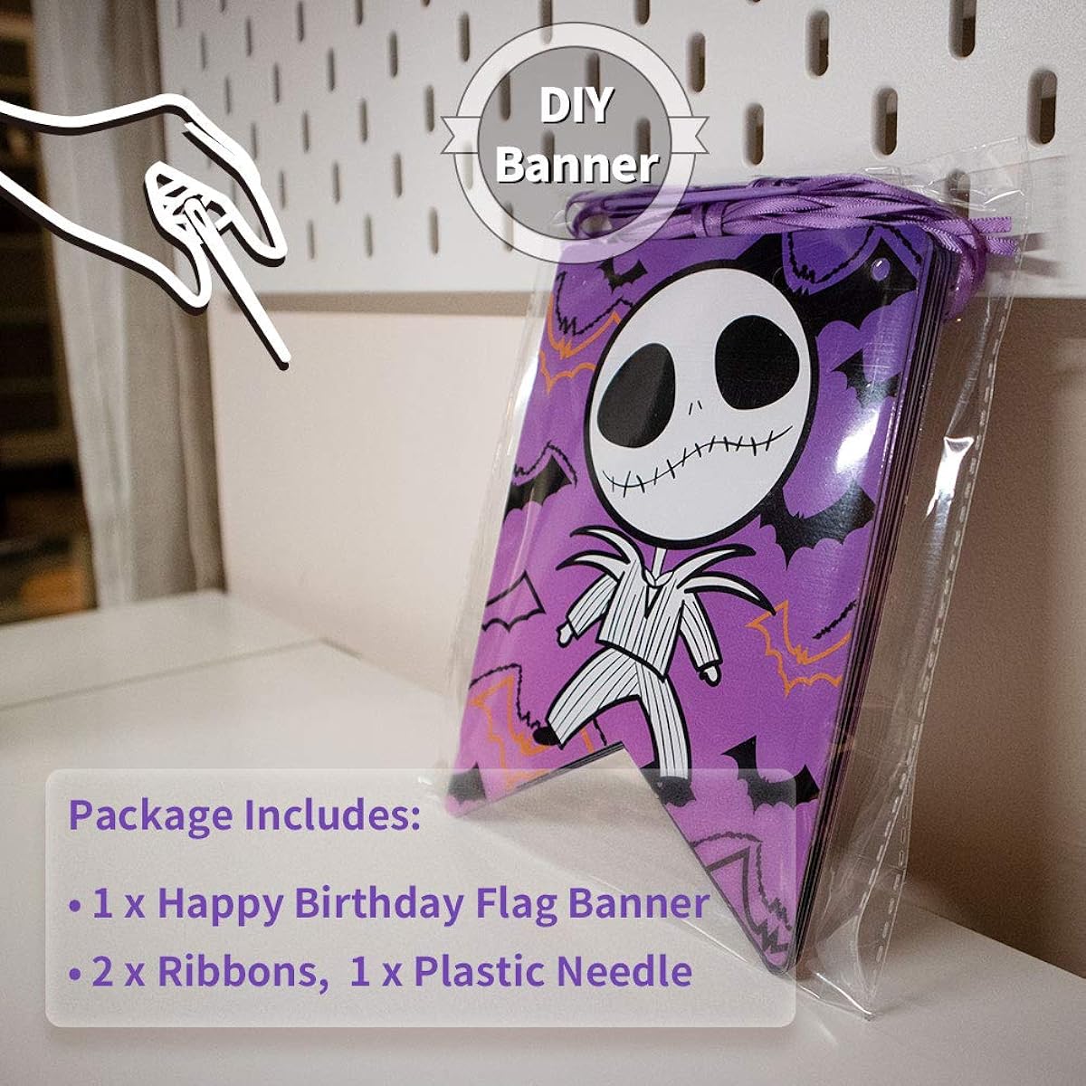 Nightmare Before Christmas Inspired Banner Happy Birthday Banner Party Banner Boys Birthday Banner Girl Birthday Banner Movie Birthday Favors Halloween Christmas Party Decorations