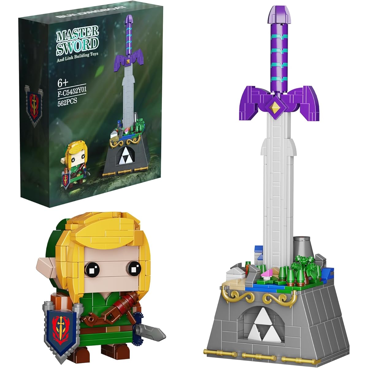 Master Sword Assembly Kit, Link Action Figure Building Set, Micro Hyrule Building Blocks Set, Birthday Party Decoration Supplies Compatible with Lego, Gift for Fans/Kids/Adults(562 Pieces)