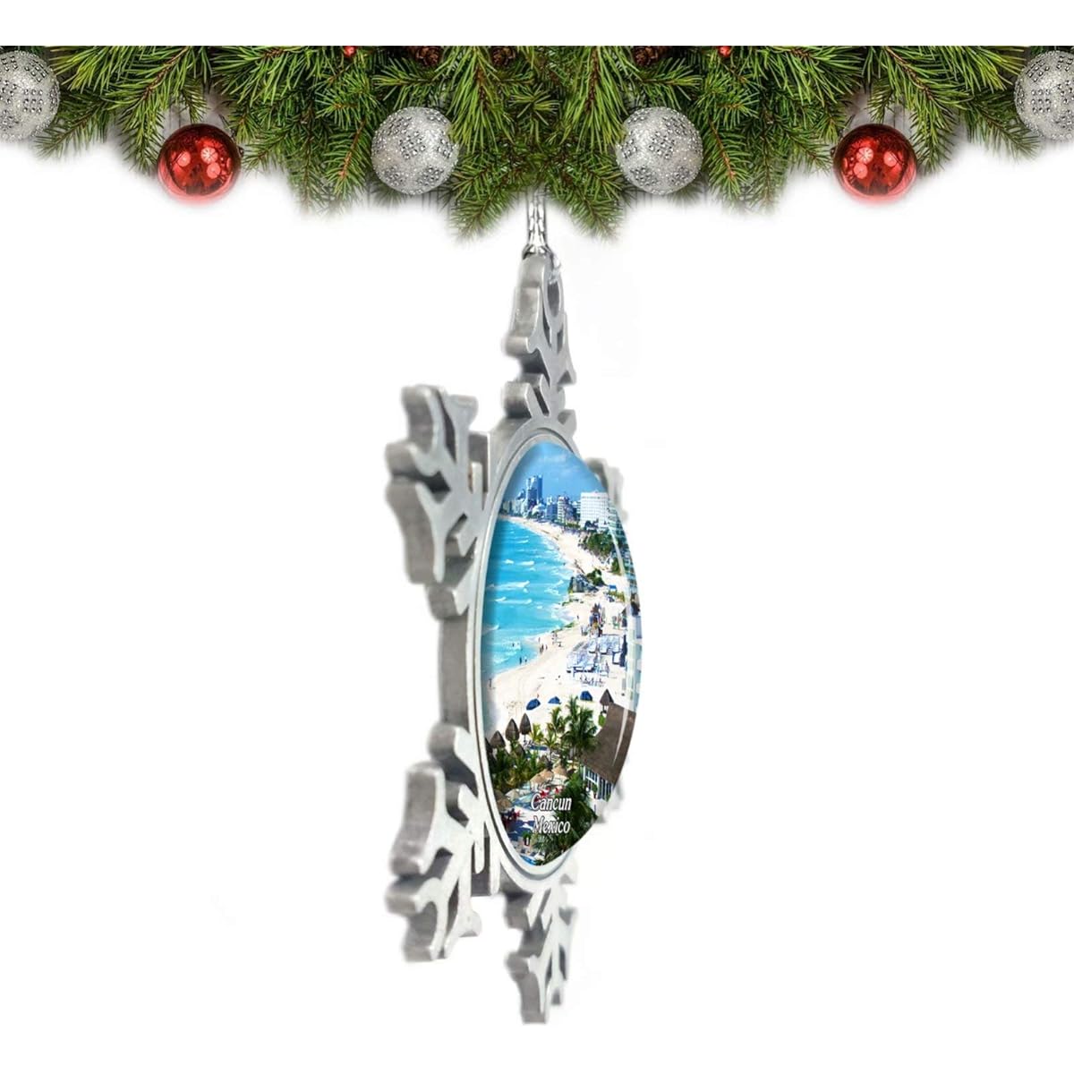 Umsufa Mexico Cancun Christmas Ornaments Tree Decoration Crystal Metal Souvenir Gift