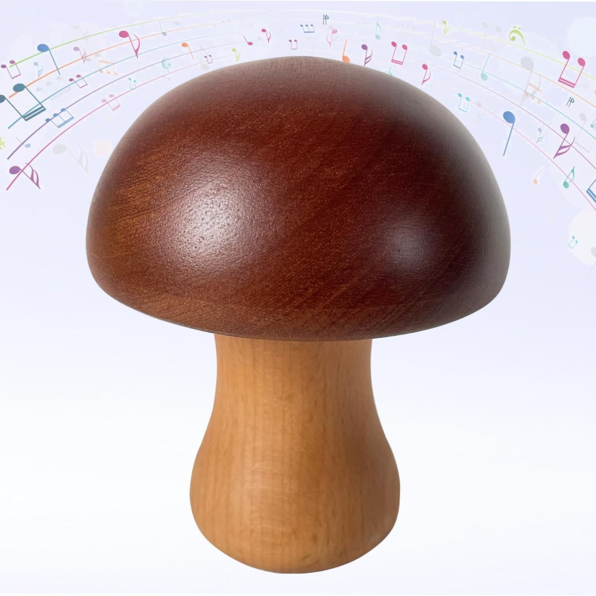 ENVIABELL Music Box, Solid Wood Music Box, Clockwork Music Box, Mushroom Shape, Plays a Beautiful and Peaceful Melody as a Birthday Gift for Girls (Brown)