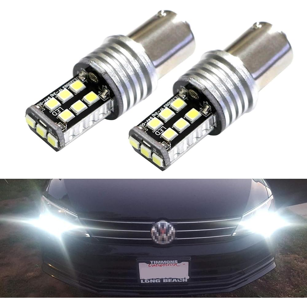 iJDMTOY Xenon White 15-SMD LED Replacement Compatible with Volkswagen: 2011-2018 MK6 Mk6.5 Jetta As Daylight DRL