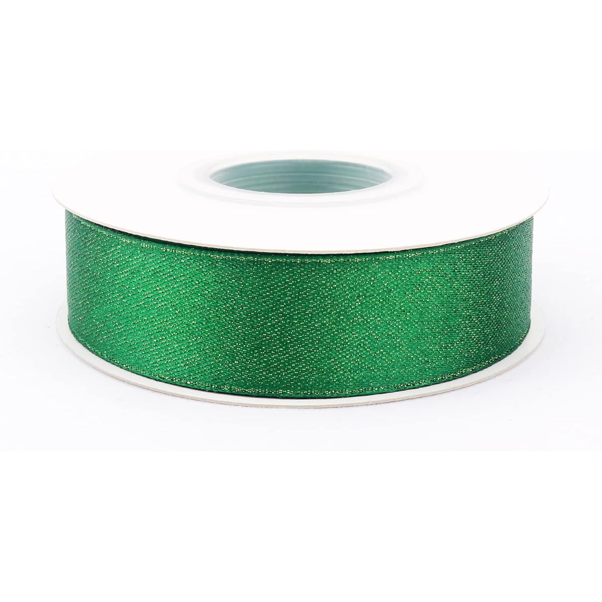 Valentine's Day Gift Box Decoration Ribbon Gift Wrapping Shiny Metal Ribbon DIY Craft Bow Tie Garland Home Decor 1" Wide 16 Yards (Green)