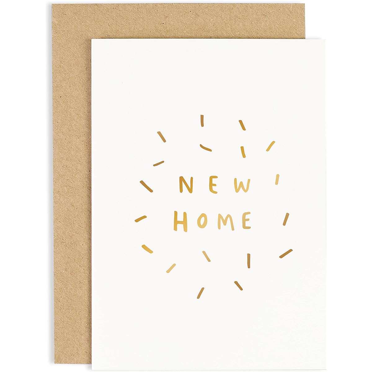 Old English Co. New Home Confetti Card - A6 Gold Foil | Perfect for friends and family moving into a new home | Happy & Funny New Home Card | For Men & Women | Blank inside & comes with an envelope