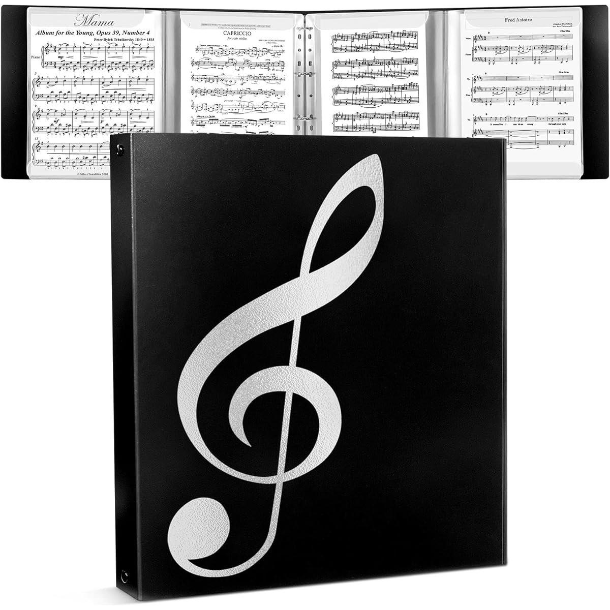 Music Folder 8.5 x 11 Letter Size Music Binder 4 Page Expansion 52 Pockets Writable Choir Folder Black