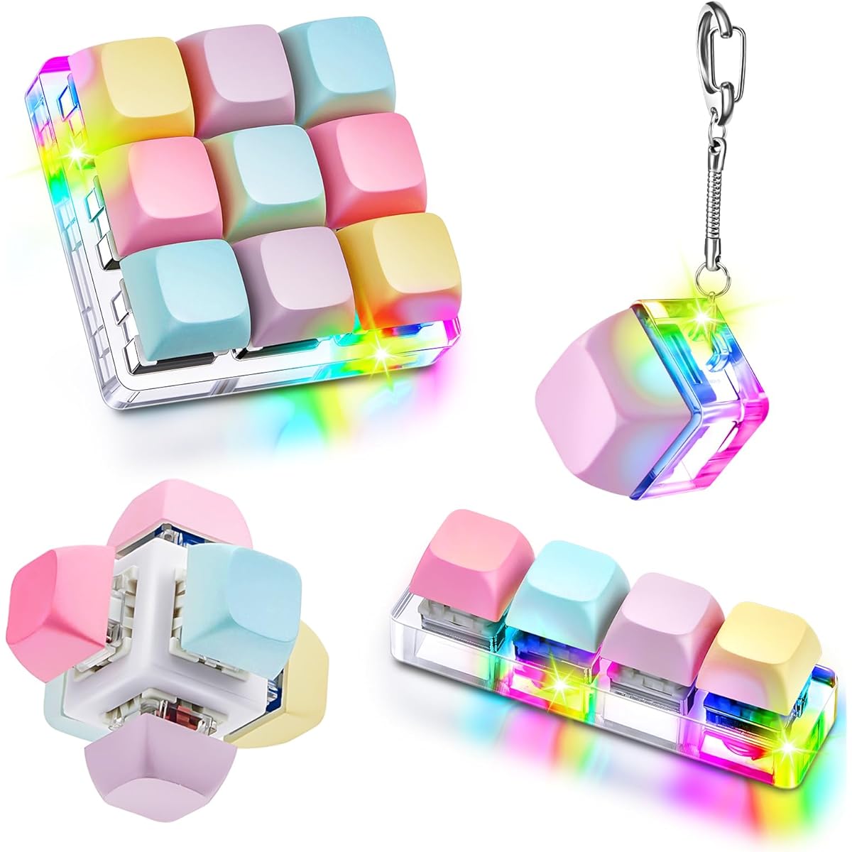 Decompression Toy Keyboard Clicker Toy Keyboard Cube Toy Mechanical Key Toy Keyboard Button Stress Relief Gift for Adults Relax Passtime (Trendy)
