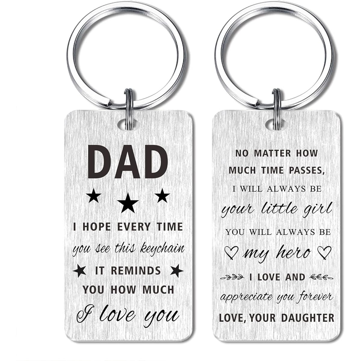 Gezxin Gift for Dad, I Love You Dad Father's Day, Keychain from Daughter, Gift for Proud Dad, Personalized Father Wedding Thanksgiving Christmas Easter Valentine's Day Christmas Present, Daughter to Dad, 2*1.1inch