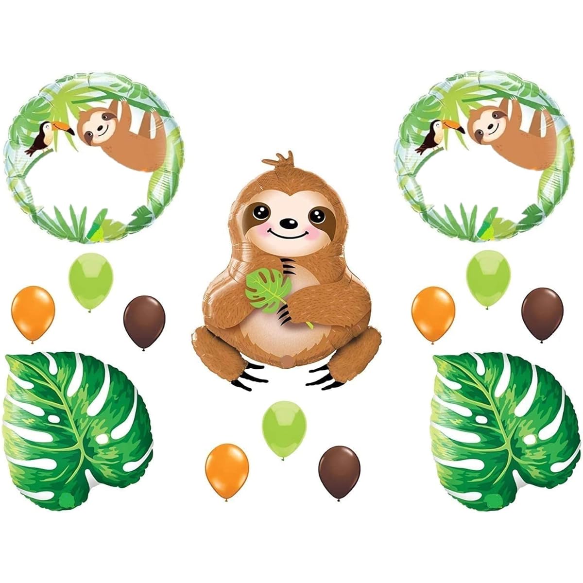 Sloth Let's Party Birthday Balloon Zoo Jungle Safari Monkey Decoration Supplies