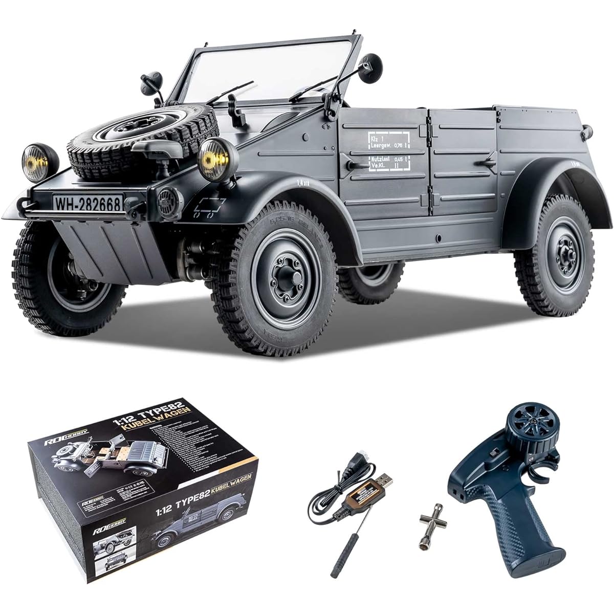 RocHobby Kubelwagen 1:12 WagenKubel Type 82 Tank Military Vehicle rc crawler RTR 4WD Hobby RC Car 14+