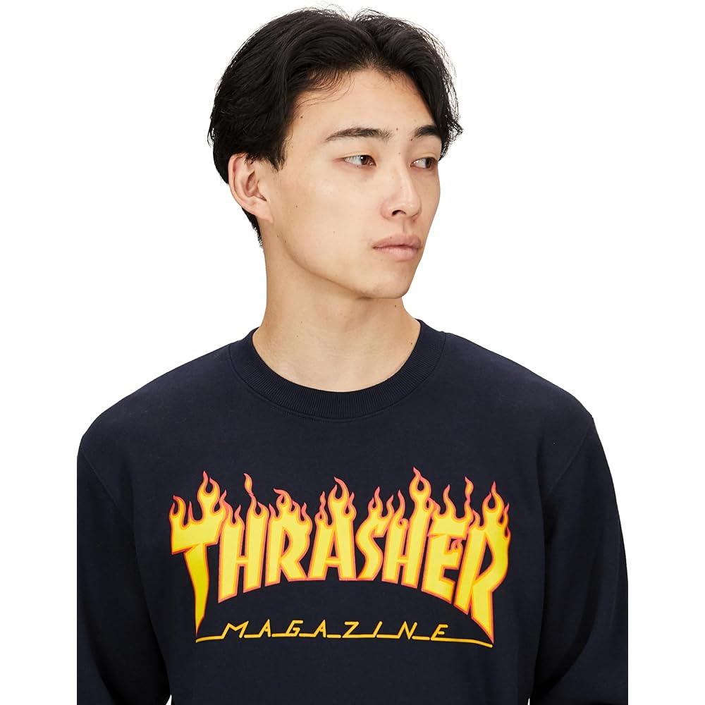 [Thrasher] Men's Crew Neck Sweatshirt (Brand Logo) [TH94130 / FLAME CREW] Standard