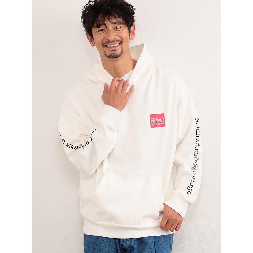 [Beaming Life Store by Beams] Sweatshirt Manhattan Portage Sleeve Logo Print Pullover Hoodie Men's