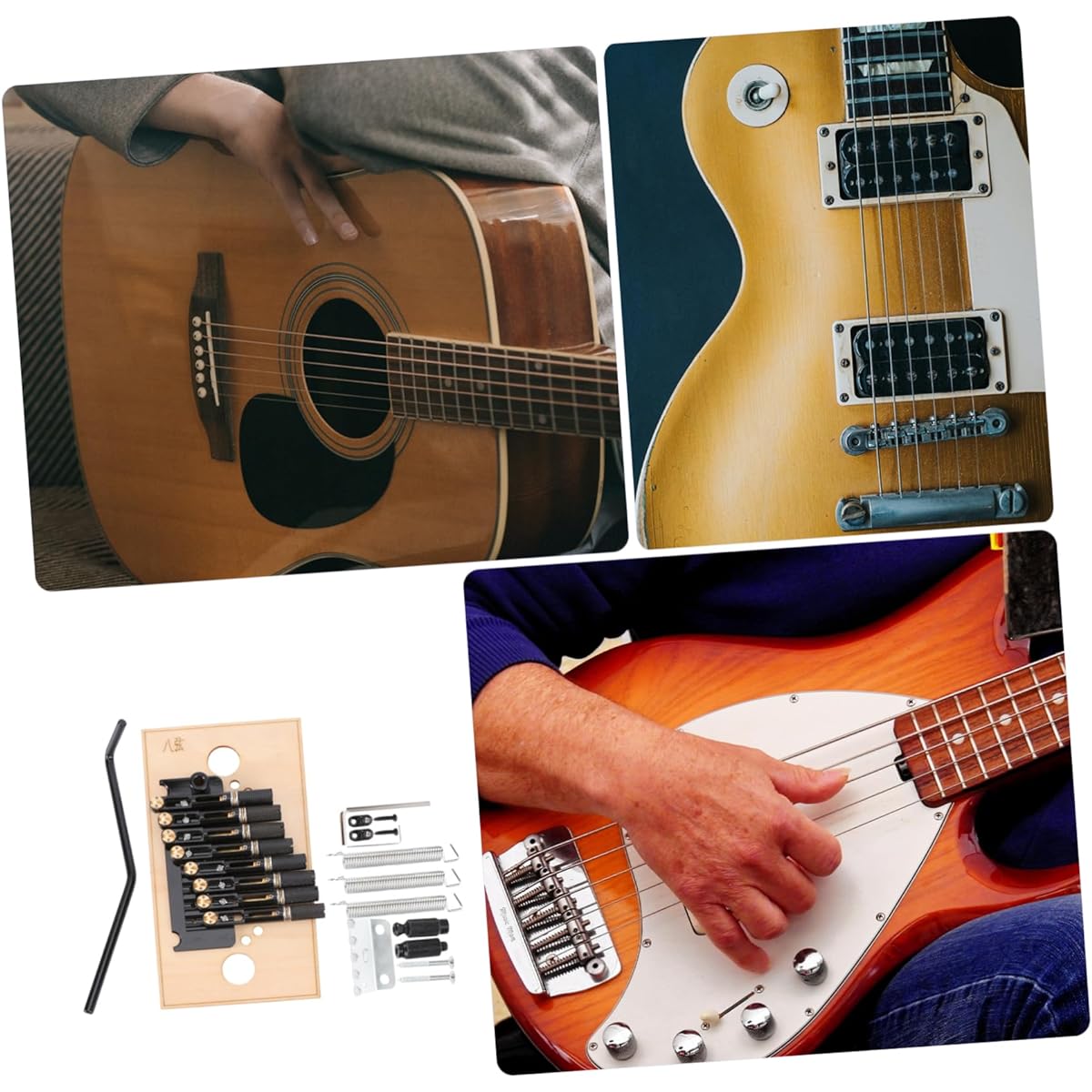 SWOOMEY 8 Strap Saddle Bridge Metal Guitar Guitar Tremolo Bridge Headless Guitar Bridge Strain Plate Bridge Bass Guitar Bridge Electric Guitar Bridge Audio Guitar