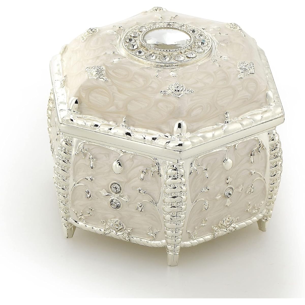 ROSIKING Embossed Alloy Metal Music Box Wind Up Antique Jewelry Music Box Christmas Birthday Valentine's Day Gift Rainbow Connection