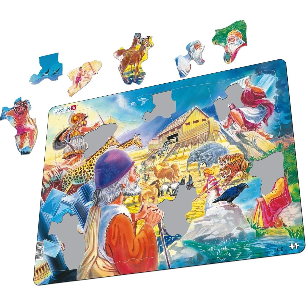 Larsen Puzzles Old Fashioned Educational Jigsaw Puzzle - 53 Piece Tray & Frame Style Puzzle - Handmade from Norway