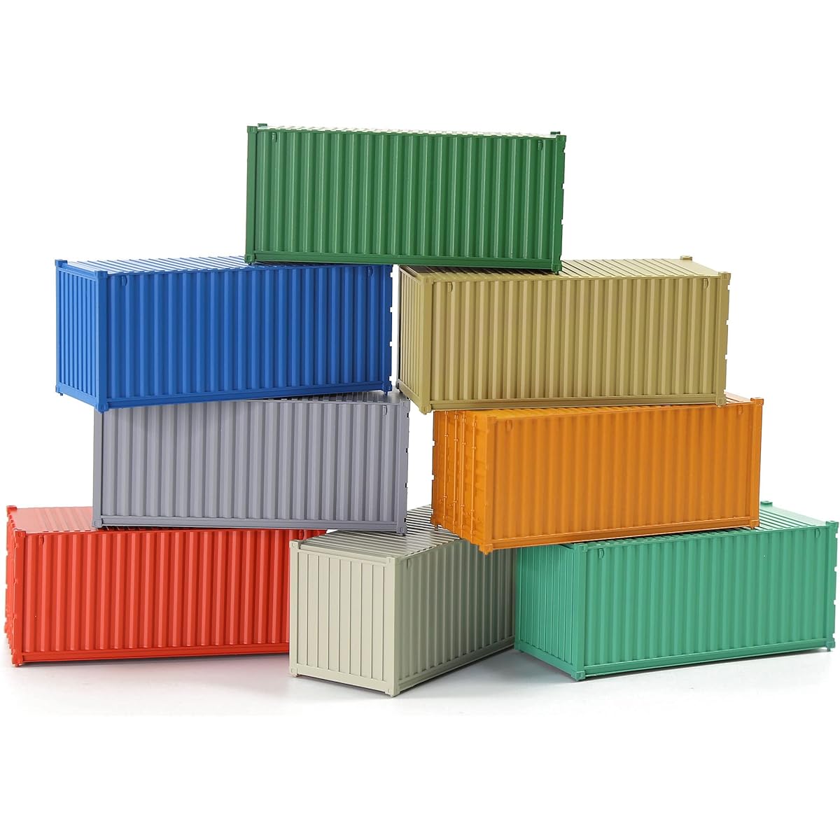 8pcs Mixed 20ft Cargo Containers HO Scale Model Railroad Accessories 1:87 20ft Containers C8720