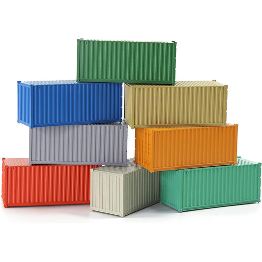 8pcs Mixed 20ft Cargo Containers HO Scale Model Railroad Accessories 1:87 20ft Containers C8720