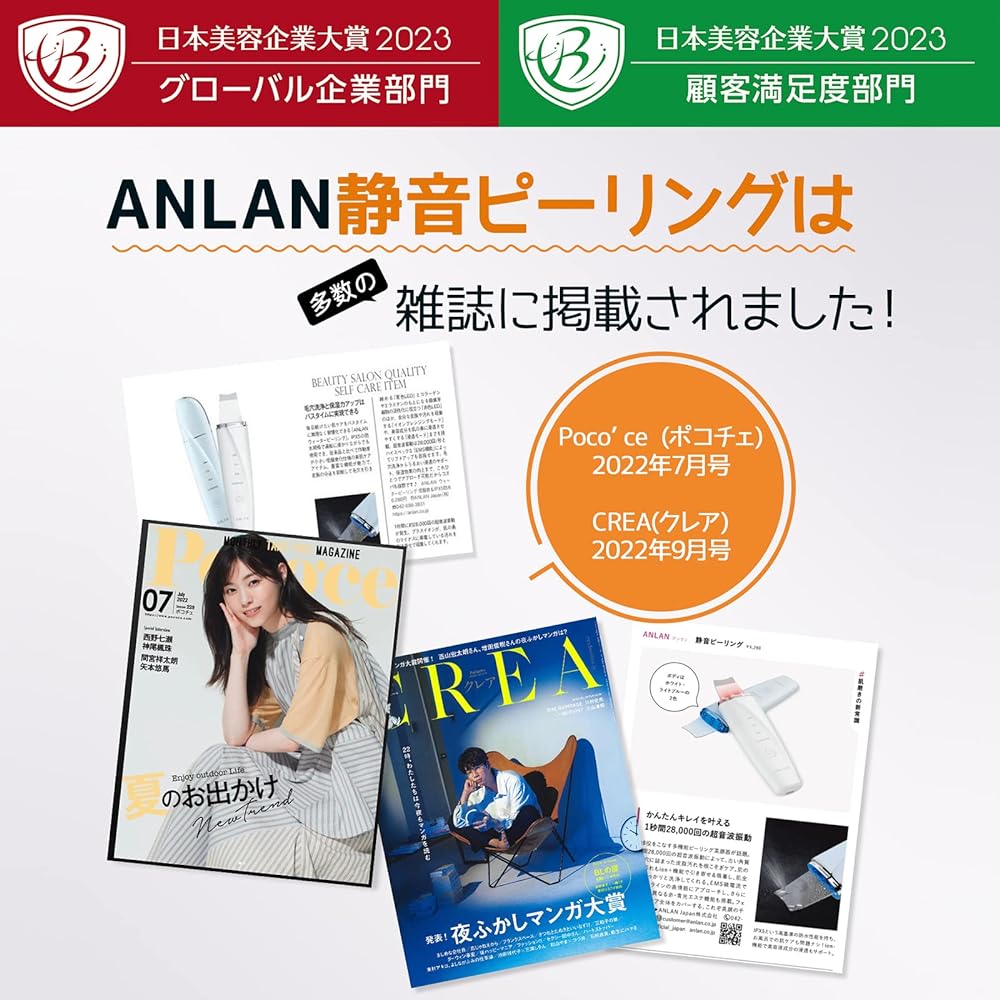 ANLAN Silent Peeling EMS Facial Massager Ultrasonic Peeling Waterproof IPX5 Zero Peeling 8 Functions in 1 Red and Blue Esthetic Facial Cleansing Makeup Remover Pore Care Water Peeling Type-C Rechargeable Mother's Day Gift Sheet Mask 5 Pieces