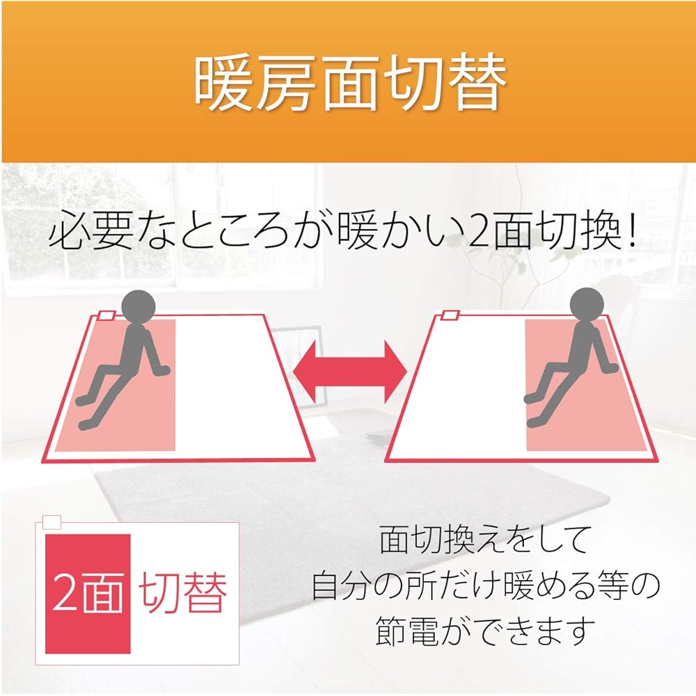 Koizumi electric carpet set with cover, off timer included, washable cover, equivalent to 2 tatami mats, 180 x 180 cm KDC-2006