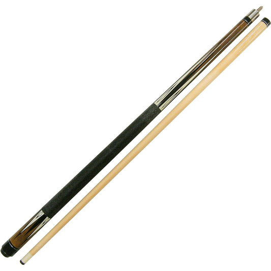 58" Brown Black 2 pce Hardwood Maple Pool Cue Billiard Stick w/ Steel Joints