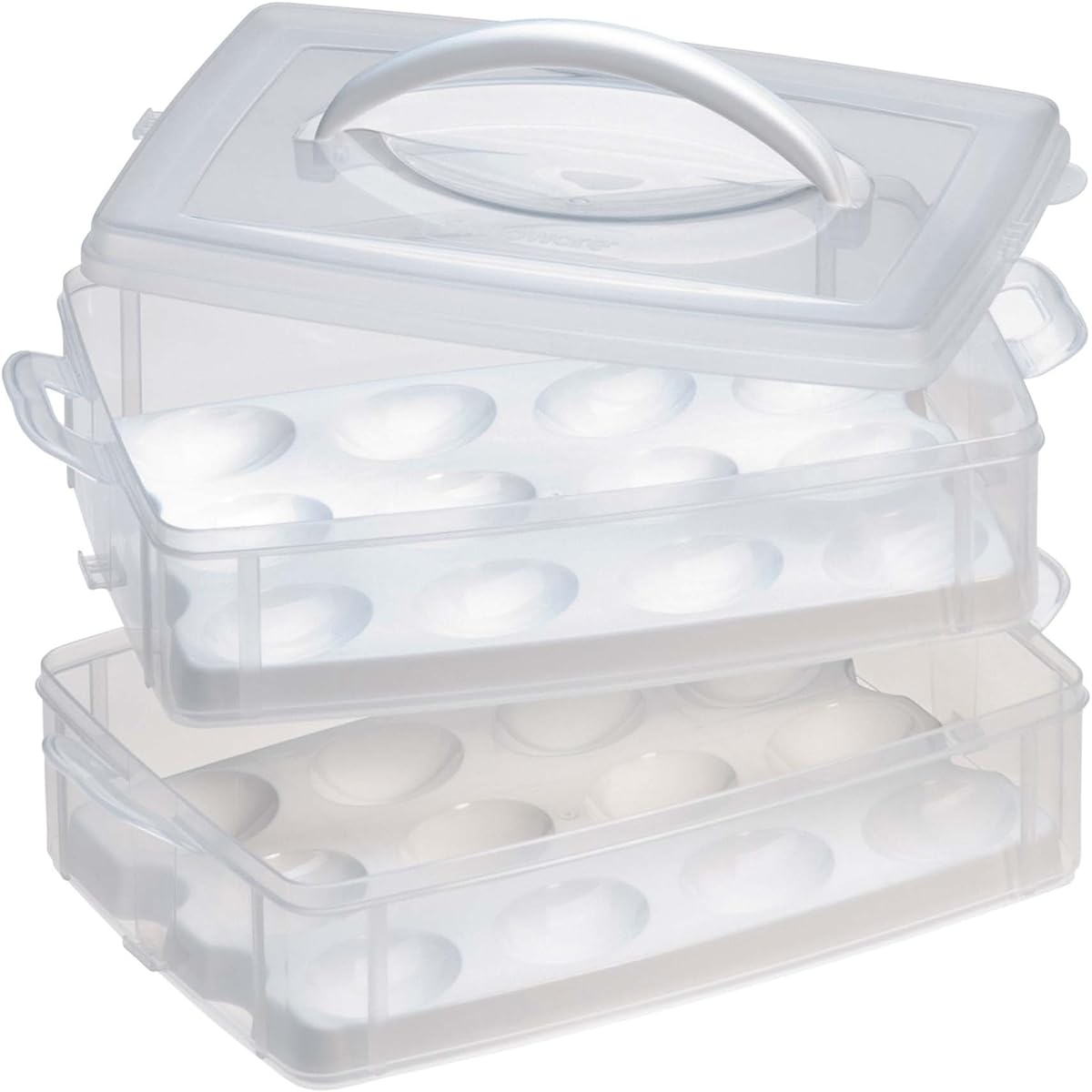 World Kitchen Stack and Snap Egg Carrier (1) Clear CECOMINHK02297