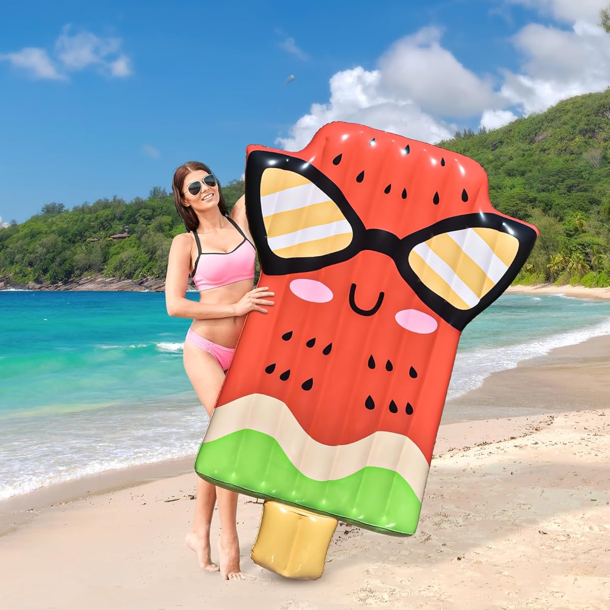 Inflatable Pool Float Mat Giant Pool Float Adult Size Lake Float Raft Water Lounger Multipurpose Swimming Pool Float Toy Pool Party Summer Beach Outdoor
