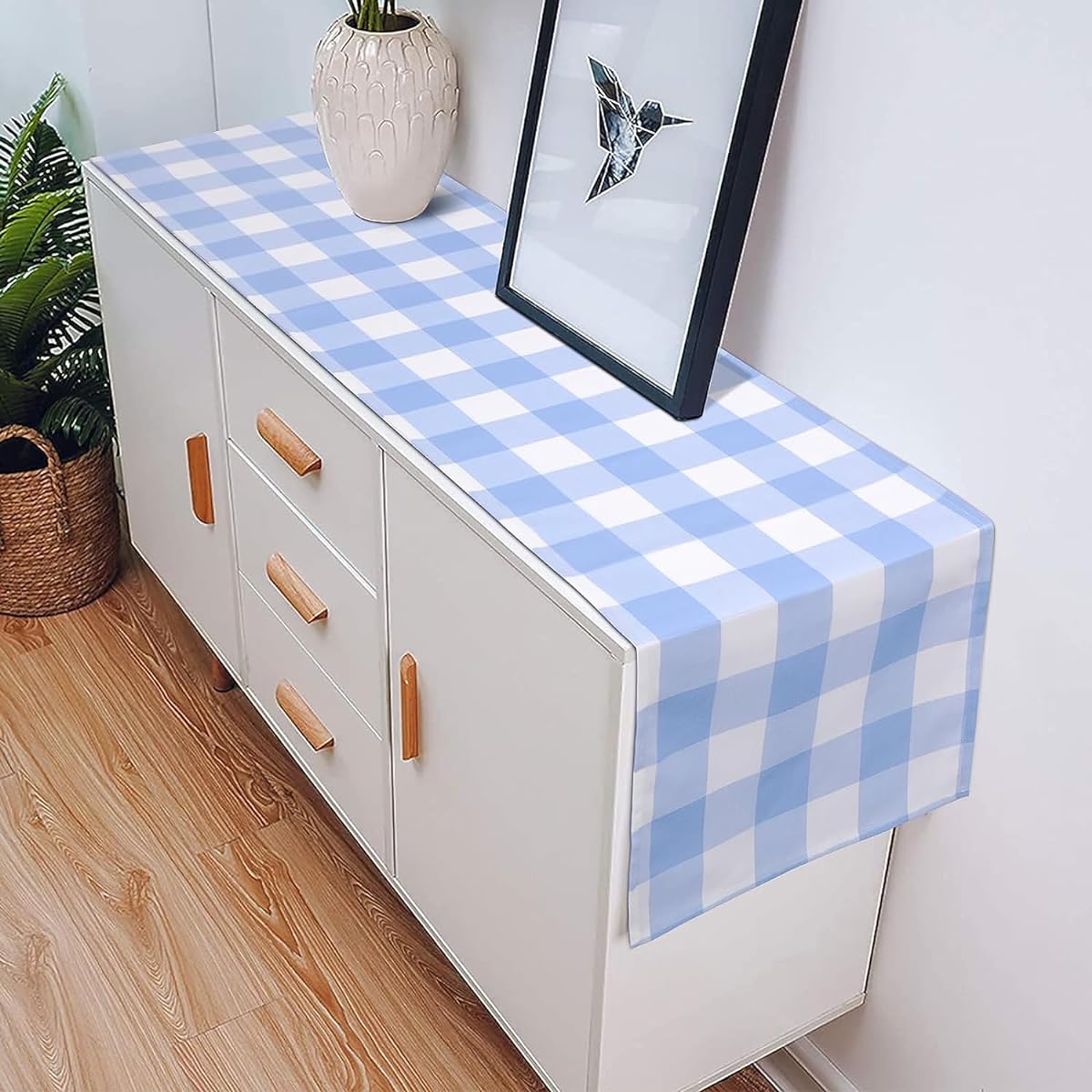 Ivarunner Blue Gingham Table Runner Buffalo Check Table Runner Farmhouse Tablecloth Dresser Runner Picnic Birthday Home Outdoor Buffalo Plaid Table Runner Table Decoration 72 Inches Length