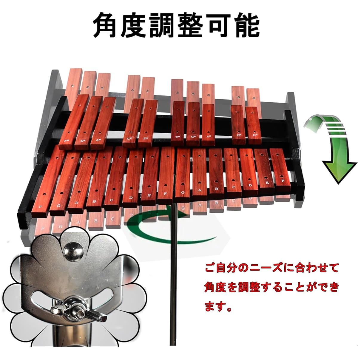 Enhong 25-note xylophone tabletop xylophone percussion with 2 mallets (25-note xylophone with stand)