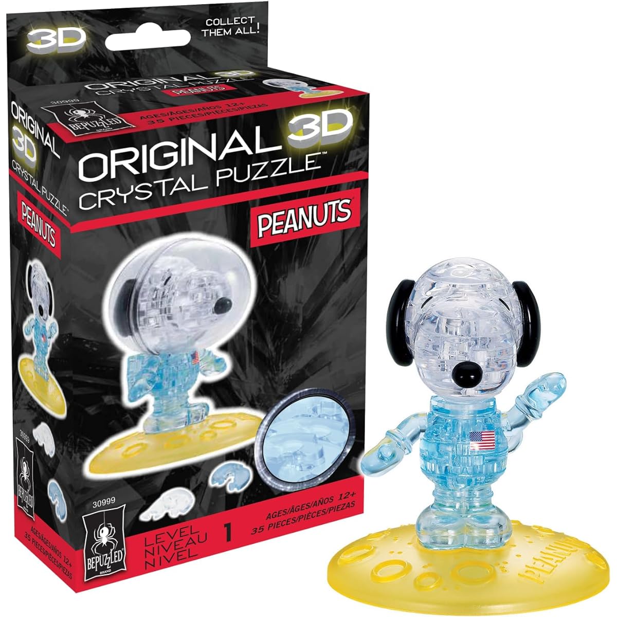 BePuzzled 3D Crystal Puzzle - Peanuts Astronaut Snoopy
