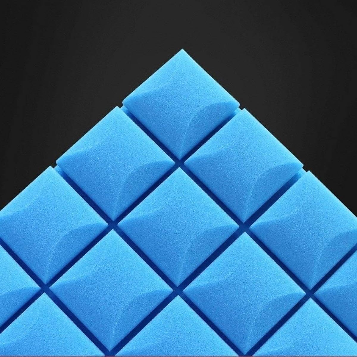 Anti-noise soundproof foam, 1PCS home acoustic panel, durable, easy to install, sound absorbing cotton wall, classic wedge tile. Household goods (blue) (black)