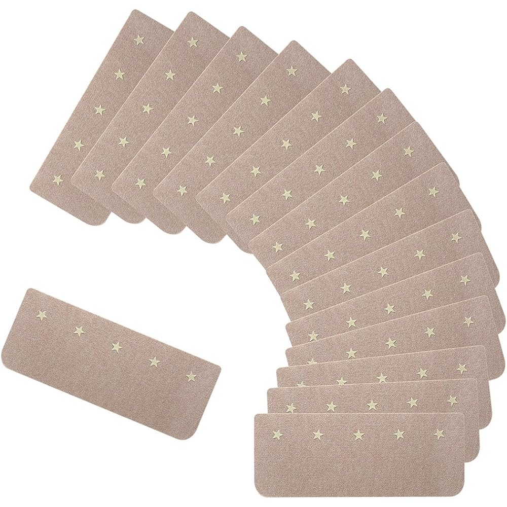 Sanko Stair Mat, Luminous, Easy to see your feet, Non-slip, Will not slip, Washable, Made in Japan, Beige, Leaves suction, 55 x 22 cm, Pack of 15 KO-23