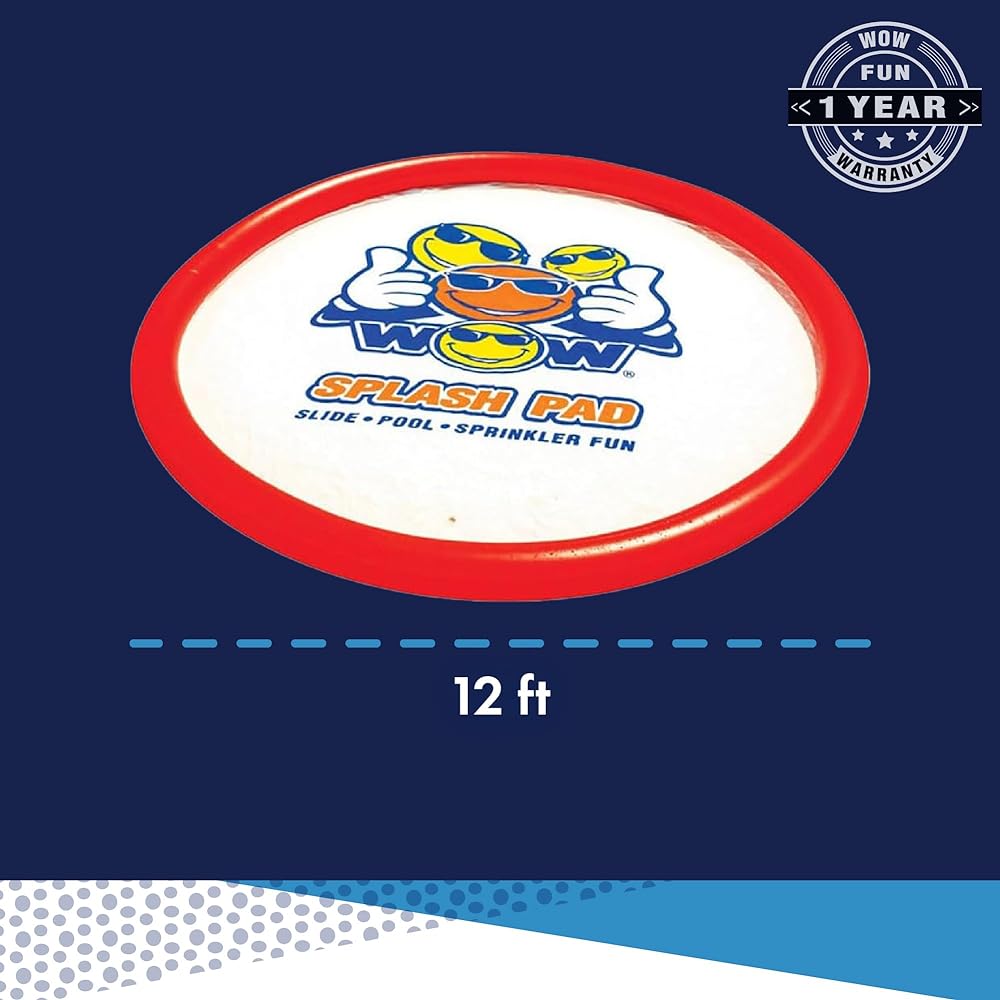 WOW Sports Giant Super Splash Pad 12' Diameter Inflatable Splash Pad with Sprinklers | 21-2050