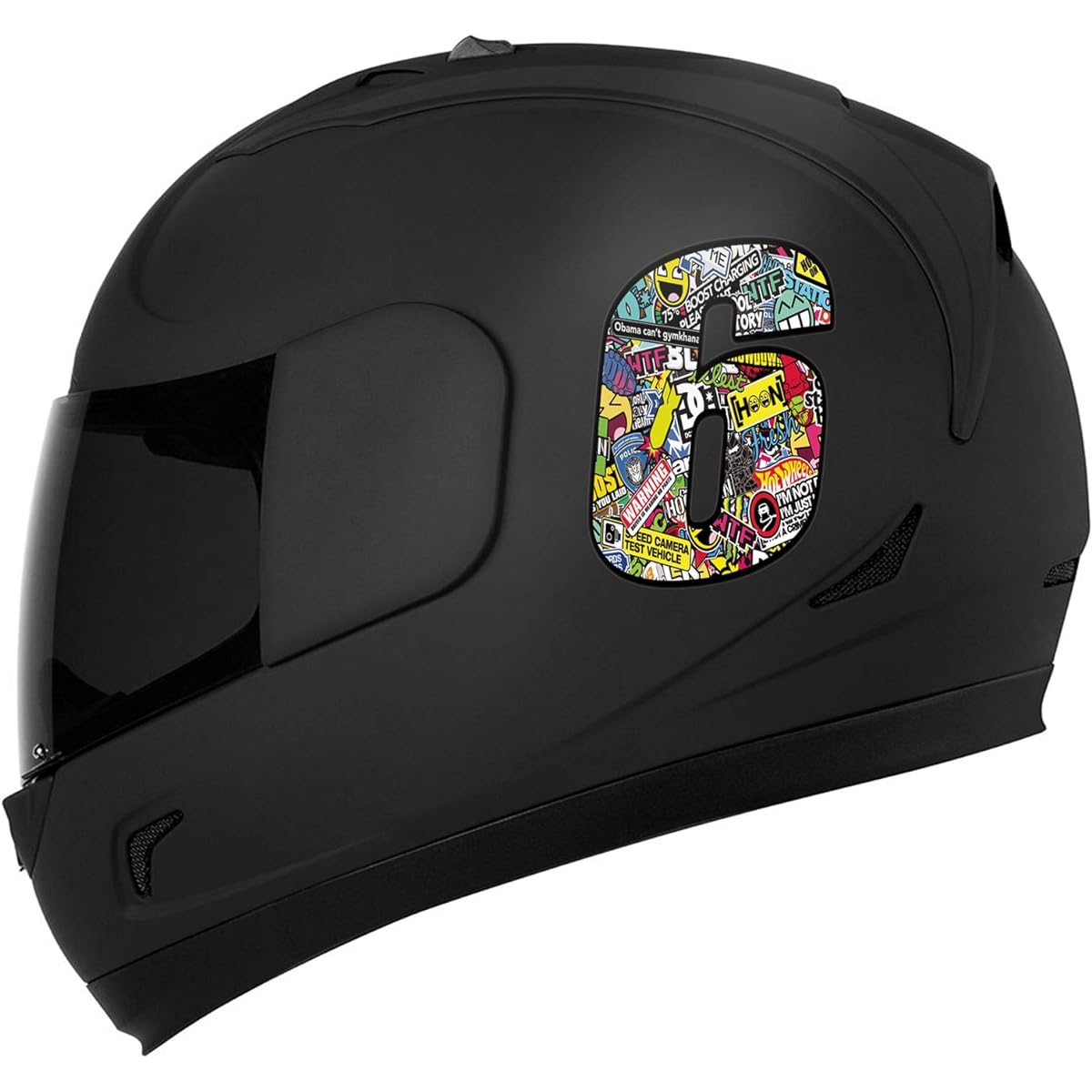 Skino™ Auto Moto Racing Number Bomb Sticker Rally Motocross Tuning Sticker Race Number Motorsport Auto Motocross Formula 1 Car Motorcycle (Number 6)