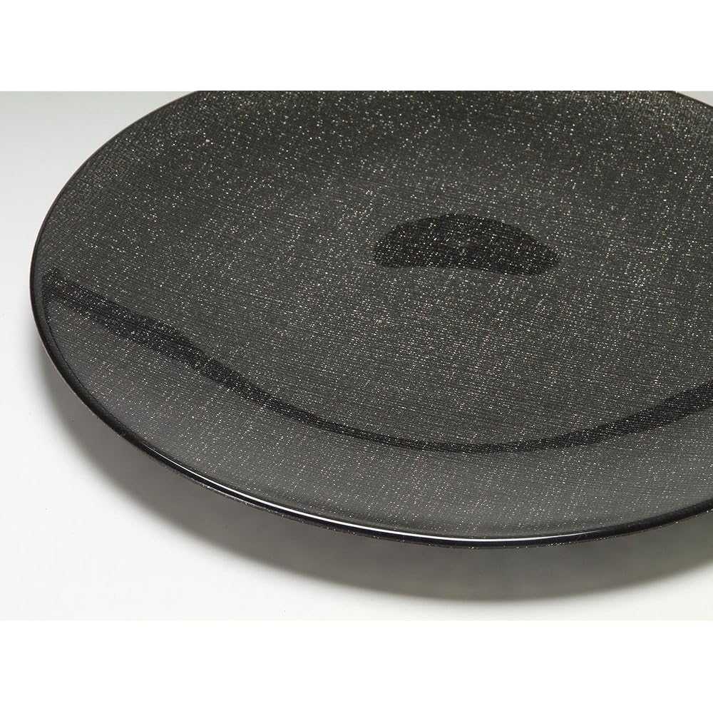 Vetro Felice Large Plate Western Tableware Plate Dark Gray 28cm Set of 4 Happy Glass Glitter 323928B G019