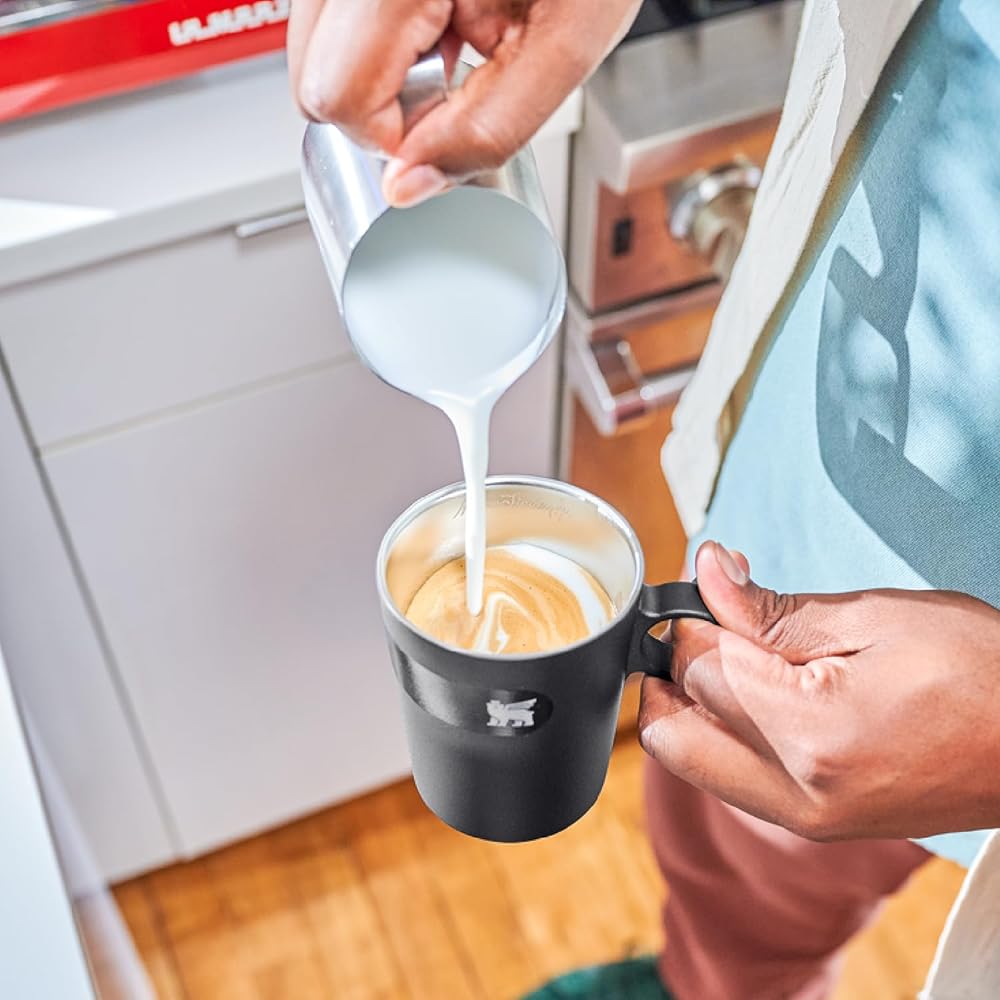 STANLEY Cafe Latte Cup 313ml Matte Black Thermal/Cold Sturdy Mug Coffee Premium Gift Dishwasher Safe Warranty (Genuine Japanese Product)