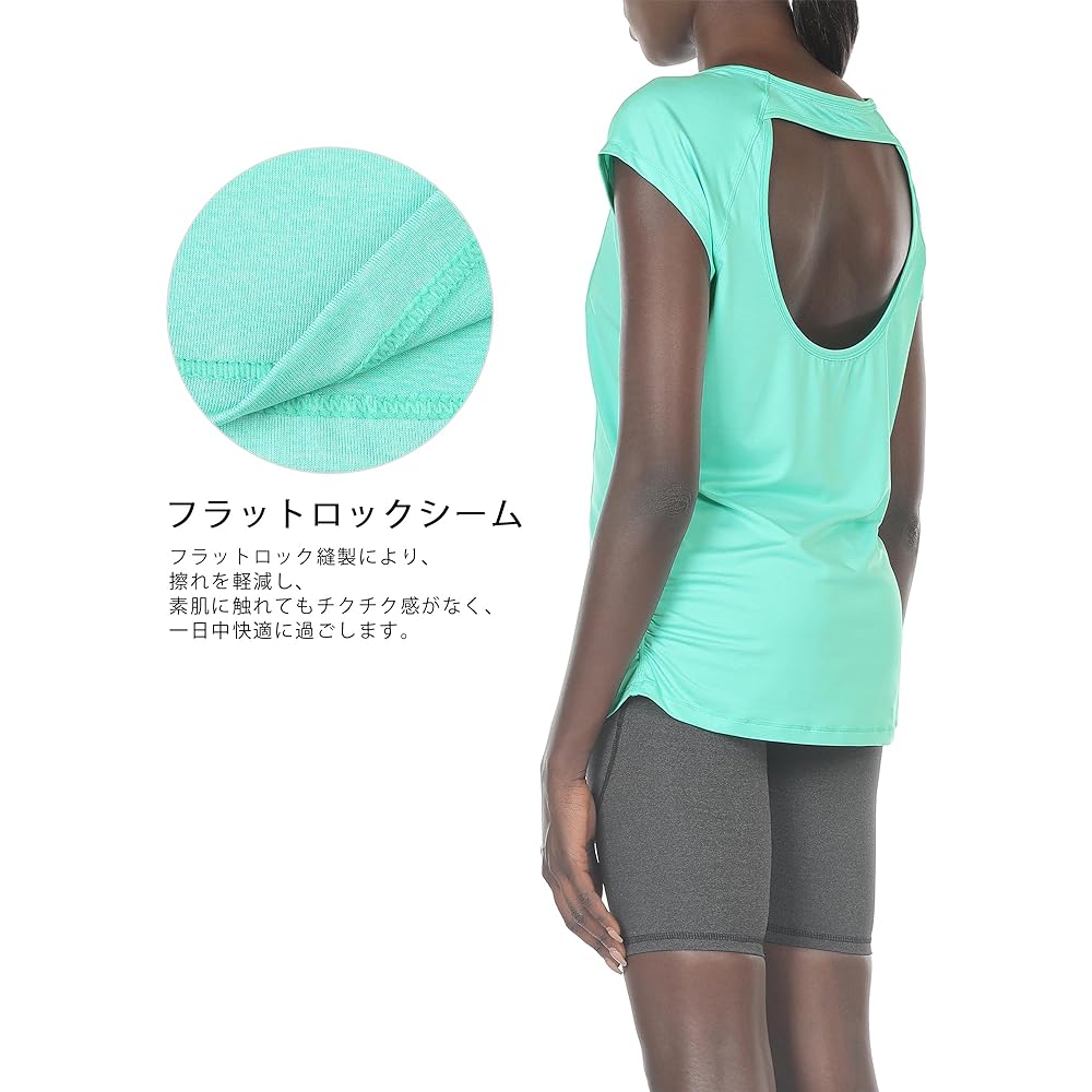 [icyzone] Women's Sportswear T-Shirt Yoga Wear Loose Fit Open Back Raglan Sleeve Breathable Casual Fitness Athletic Large Size