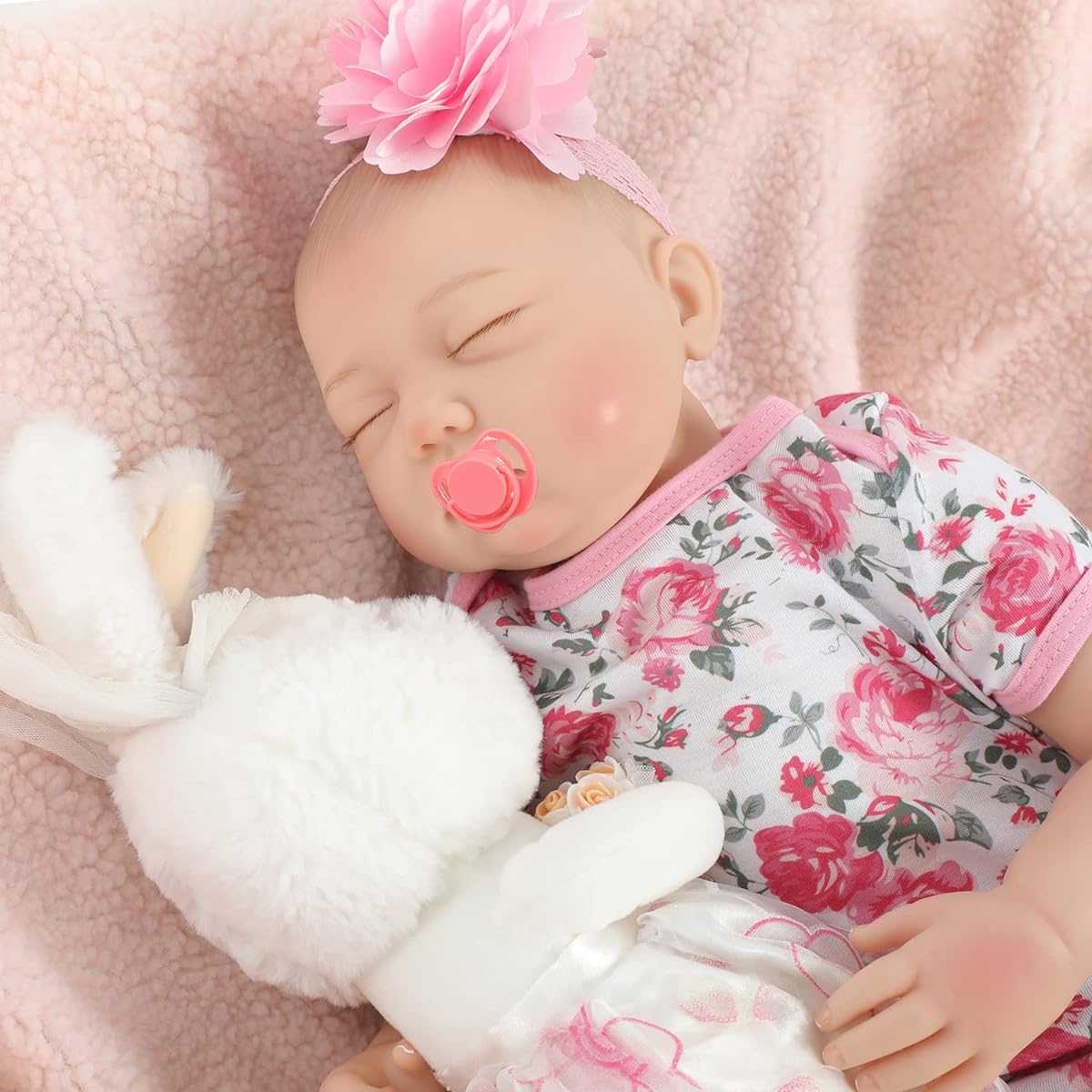 QARUQASE Lifelike Reborn Baby Doll - 22" Soft Full Vinyl Body Lifelike Newborn Baby Doll Sleeping Baby Girl Real Life Baby Doll with Toy Accessories for Collection & Ages 3+