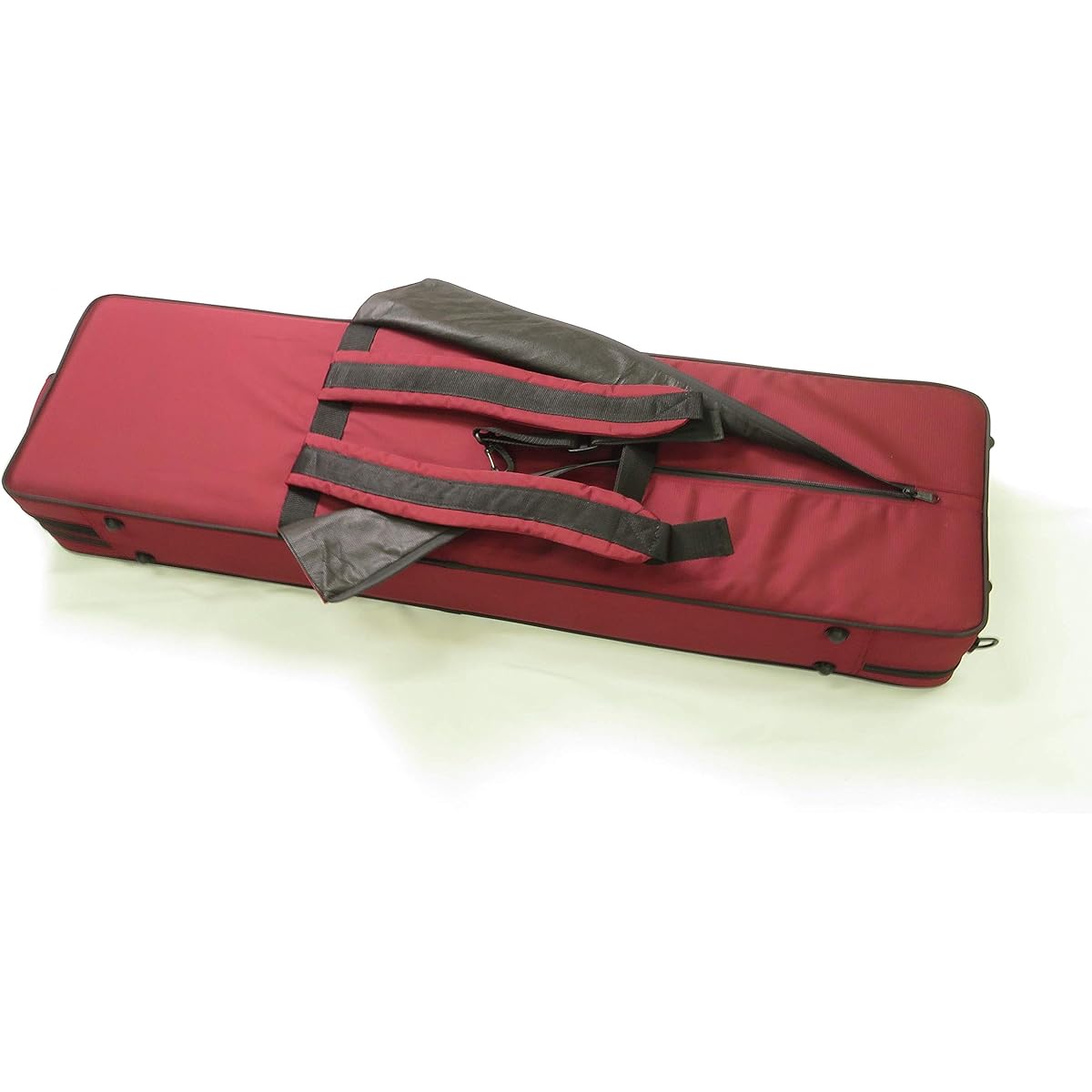Lightweight water-repellent trunk shamisen hard case long bag with backpack Futazawa/Tsugaru red