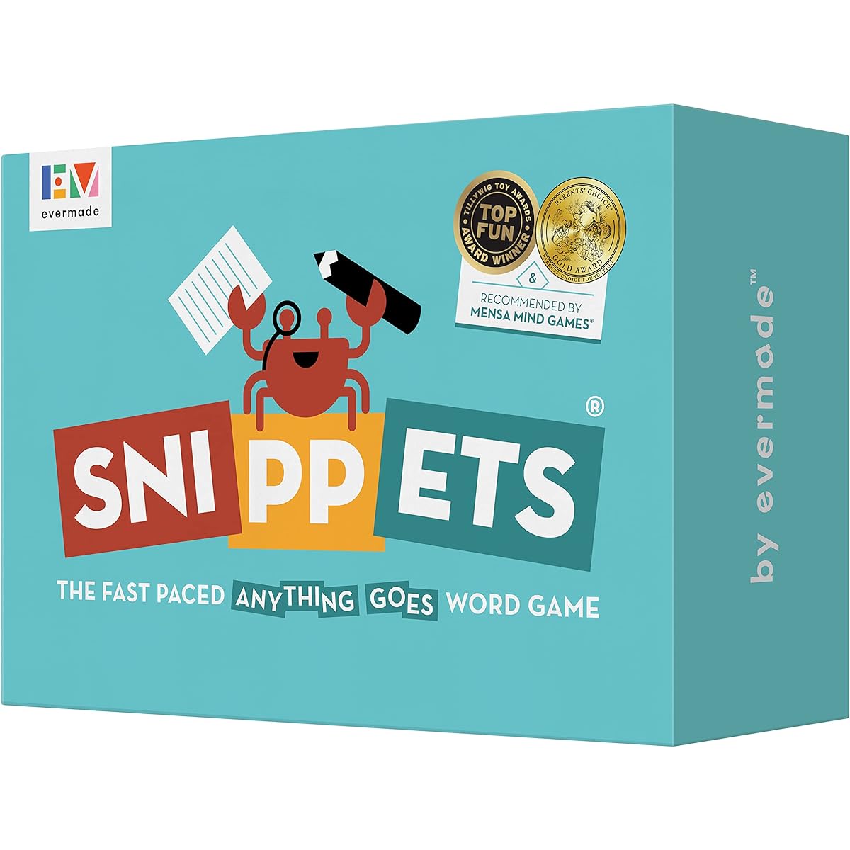 Snippets - Fast-Paced "Anything Goes" Word Game Award-Winning Family Board Game Mensa Recommended Unique Anything Goes Rule Ages 10+