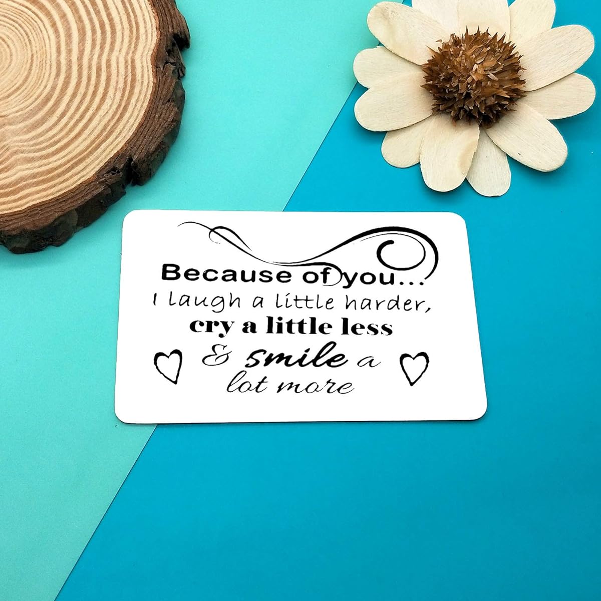 Best Friends Gift Engraved Wallet Card Gift for Sister or Friend Because of You I Laugh a Little Harder Friendship Gift Graduation Gift Christmas Birthday Wedding Gift Gift for Best Friend