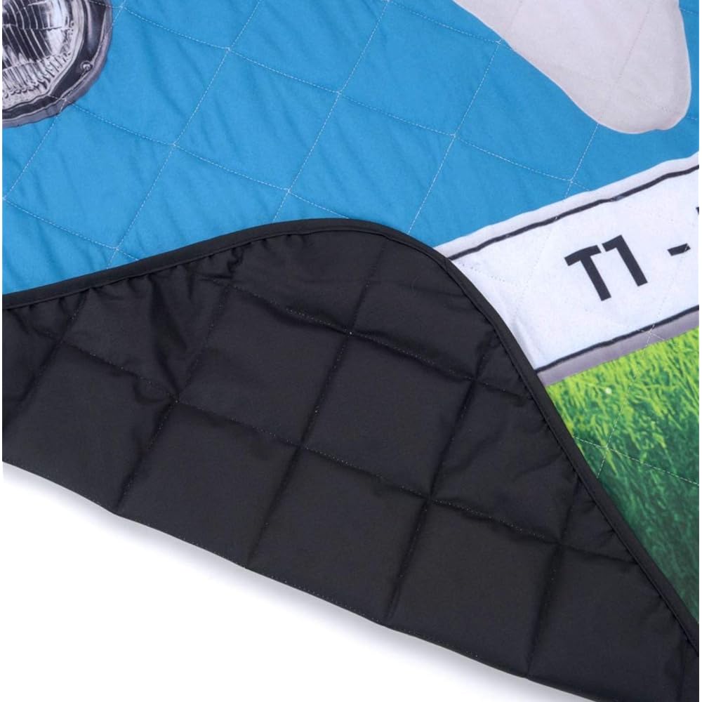 [Volkswagen] Leisure Seat Thick Quilted Large Waterproof Blanket 200cm x 150cm for 4 People (Official Licensed Product) Blue [Parallel Import]