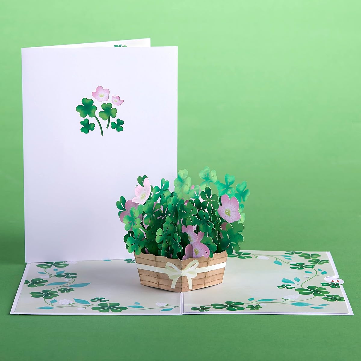 Lovepop Shamrock Basket Pop Up Card 5 x 7 inch St. Patrick's Day Card
