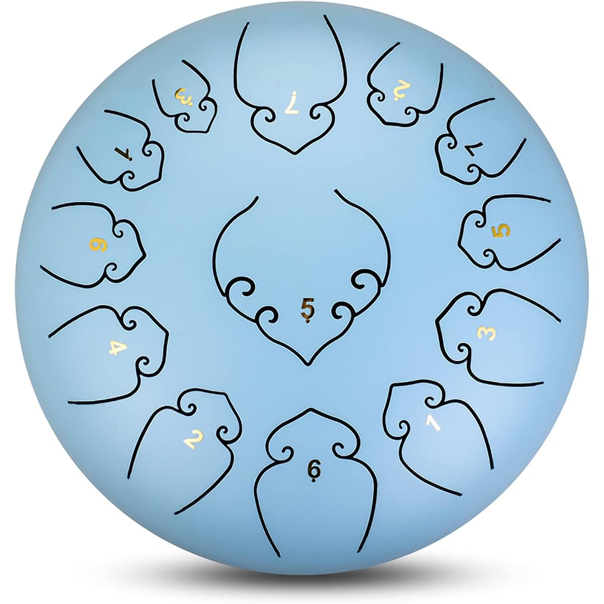 Tongue Drum 12 Inch 13 Notes Steel Tongue Musical Instrument Handpan Drum with Travel Bag Mallet Knock Finger Pick Steel Drum for Kids Adults Beginners Healing Yoga Meditation Gift/77 (Color: Lake Blue, Size: 12 inches 13 tones)