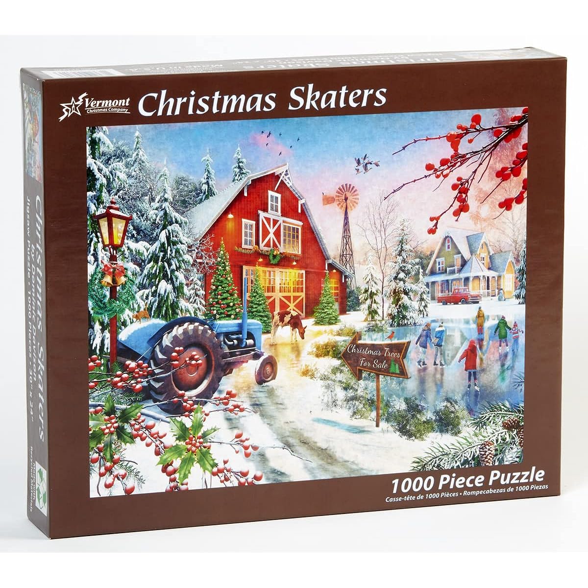 Vermont Christmas Company Christmas Skater Jigsaw Puzzle 1000 Piece