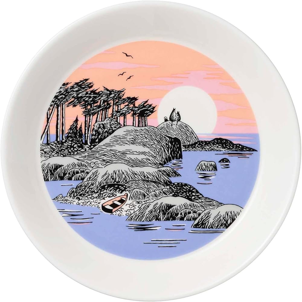 [Regular Imported Goods] Moomin (Moomin by ARABIA) Plate Set of 2 19cm Collector's Plate Set Snow Lantern & Mother and Sun Moomin Tableware Arabia 1067428