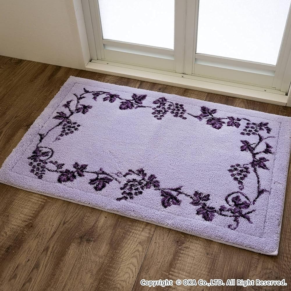 OKA Good Dry Bath Mat Lux Approx. 50cm x 80cm Purple (Water Absorbing, Quick Drying, Foot Wiping Mat, Antibacterial, Odor Resistant, Anti-Slip Treatment)